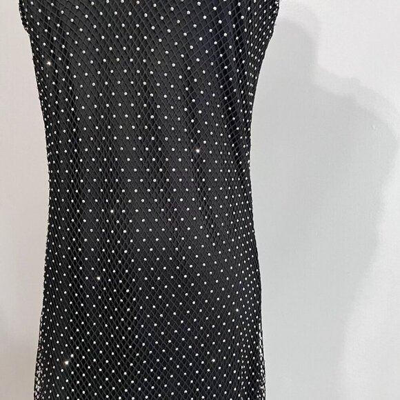NWT HAUTE HIPPIE BLACK RHINESTONE MESH EMBELLISHED DRESS - Picture 6 of 13